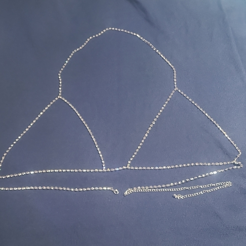 Silver Rhinestone Bikini Top - Picture 2 of 4